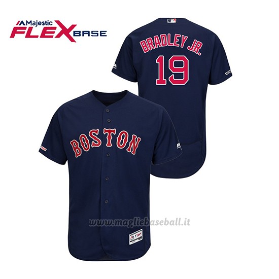 Maglia Baseball Uomo Boston Red Sox Jackie Bradley Jr. 150th Aniversario Patch Autentico Flex Base Blu